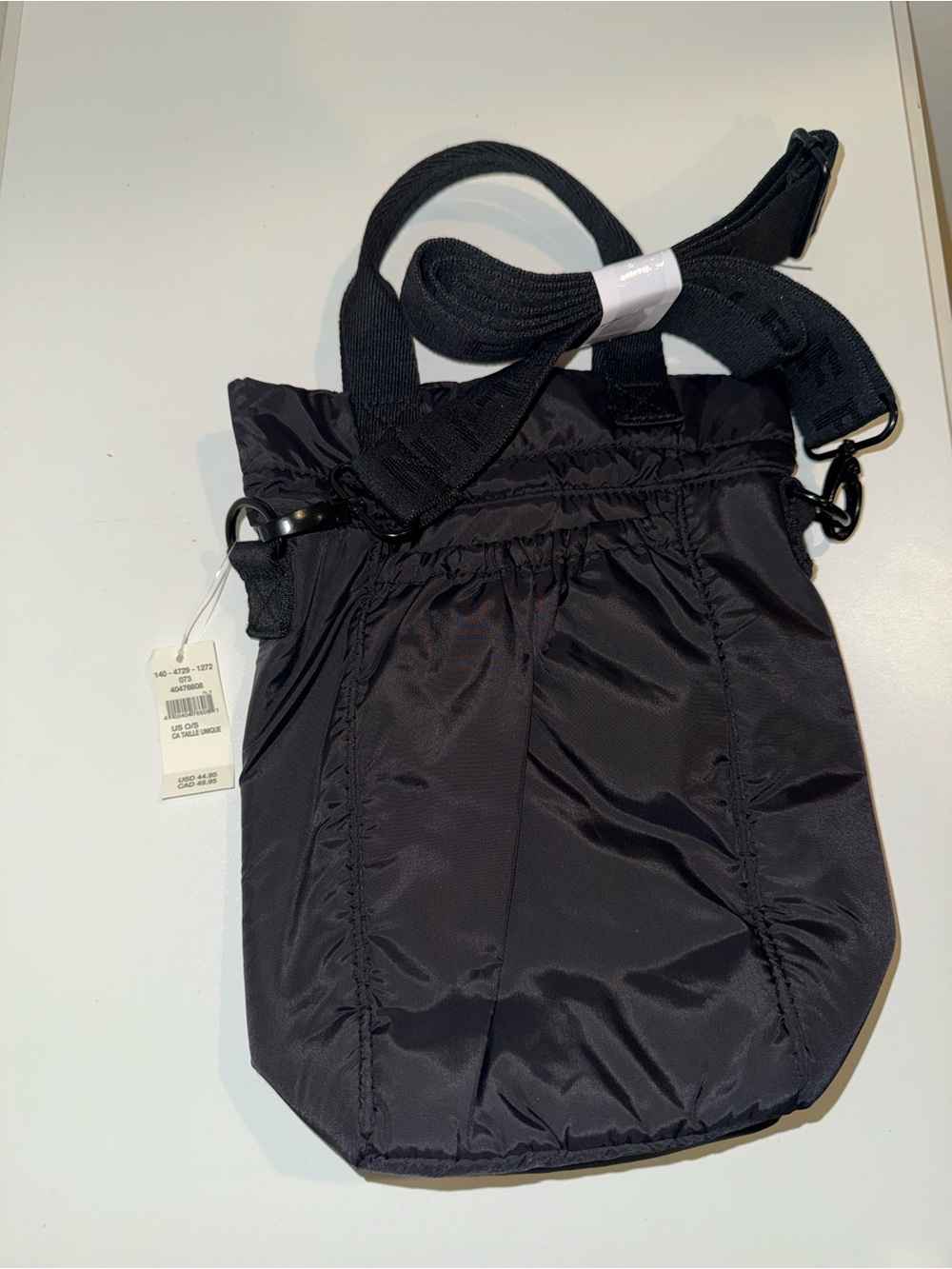 Offline Black Lightweight Nylon Crossbody Water Bottle Bag